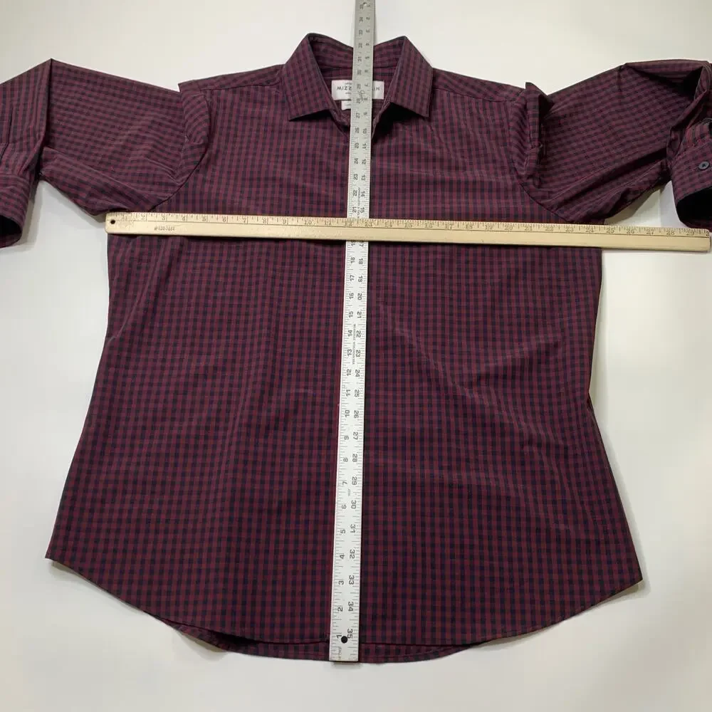 Mizzen+Main Shirt Mens Large Brick Storm Standard Fit Marshall Gingham Button Up